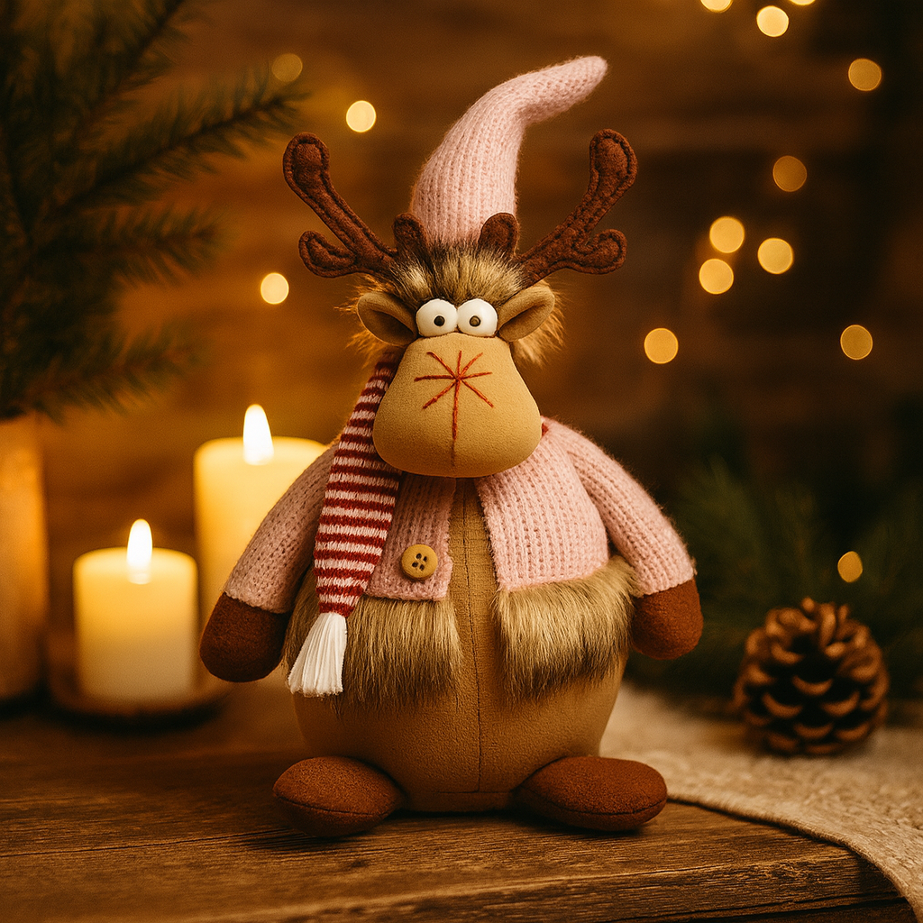 Reno Decorativo de Tela Rosa – Diseño Nórdico Sentado | NORDLYS