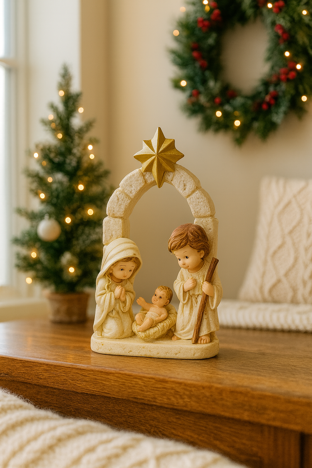 Sagrada Familia Blanca – Figura Decorativa Navideña | NORDLYS