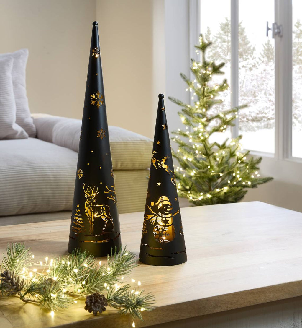 Cono Decorativo Luminoso a Pilas – Diseño Nórdico de Siluetas | NORDLYS